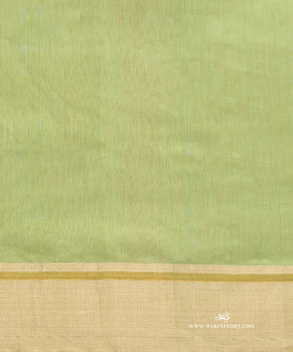 Lime_Green_Handloom_Cotton_Silk_Eknaliya_Chanderi_Saree_With_Eknaliya_Meena_Floral_Booti_And_Golden_Border_WeaverStory_05