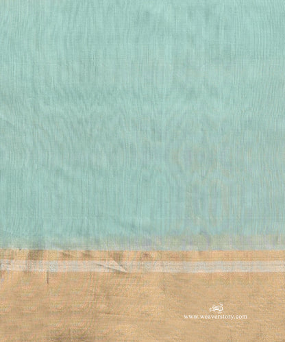 Ice_Blue_Handloom_Cotton_Silk_Eknaliya_Chanderi_Saree_With_Meena_Floral_Booti_And_Golden_Border_WeaverStory_05