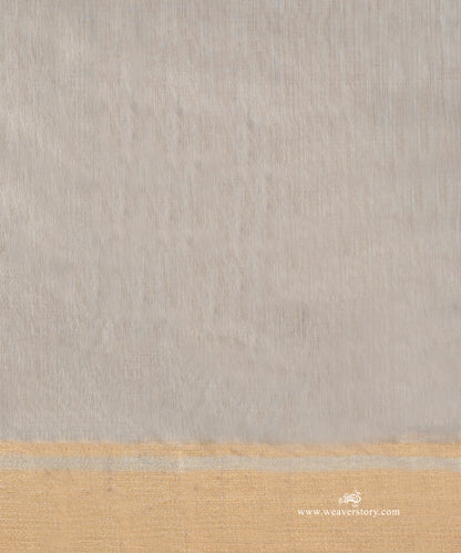 Light_Grey_Handloom_Cotton_Silk_Eknaliya_Chanderi_Saree_With_Lotus_Meena_Flower_Booti_WeaverStory_05