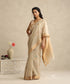 Beige_Handloom_Cotton_Silk_Eknaliya_Chanderi_Saree_Eknaliya_Lotus_Meena_Flower_Booti_WeaverStory_01