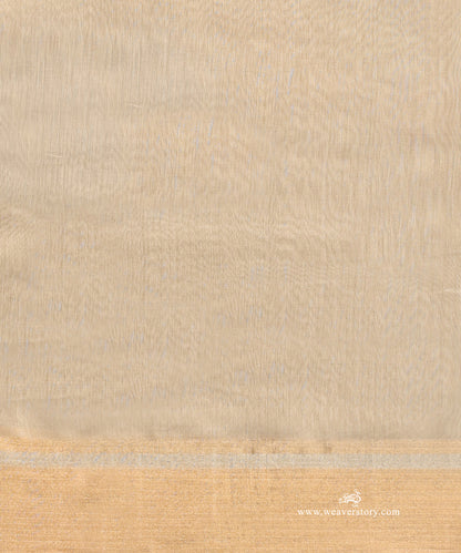 Beige_Handloom_Cotton_Silk_Eknaliya_Chanderi_Saree_Eknaliya_Lotus_Meena_Flower_Booti_WeaverStory_05