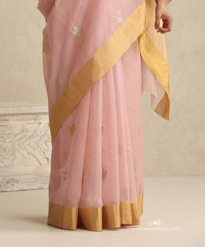 Soft_Pink_Handloom_Cotton_Silk_Eknaliya_Chanderi_Saree_With_Small_Meena_Flower_Booti_And_Golden_Border_WeaverStory_04