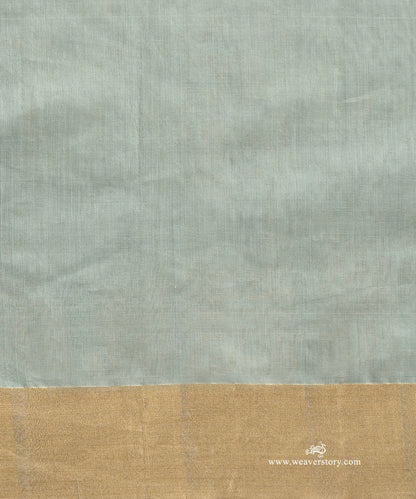 Cement_Grey_Handloom_Cotton_Silk_Eknaliya_Chanderi_Saree_With_Small_Meena_Flower_Booti_And_Golden_Border_WeaverStory_05