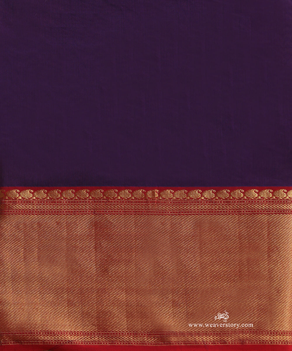 Teal_Handloom_Silk_Eknaliya_Chanderi_Saree_With_Small_Zari_Lines_And_Gold_Big_Zari_Border_WeaverStory_05