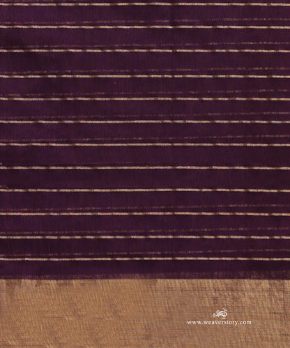 Maroon_Handloom_Cotton_Silk_Eknaliya_Chanderi_Booti_Saree_With_Checks_And_Booti_And_Golden_Border_WeaverStory_05
