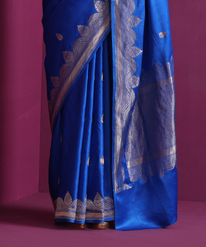 Blue_Pure_Mashru_Silk_Banarasi_Kadhwa_Saree_With_Leaf_Motifs_&amp;_Pink_Meena_WeaverStory_04
