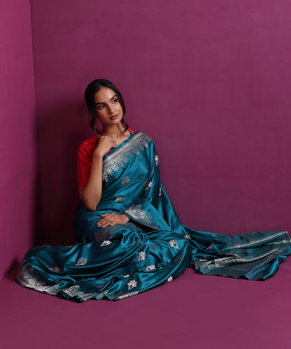 Teal_Blue_Mashru_Silk_Banarasi_Saree_With_Guldasta_Motifs_&amp;_Pink_Meena_WeaverStory_01