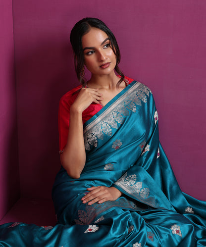 Teal_Blue_Mashru_Silk_Banarasi_Saree_With_Guldasta_Motifs_&amp;_Pink_Meena_WeaverStory_02