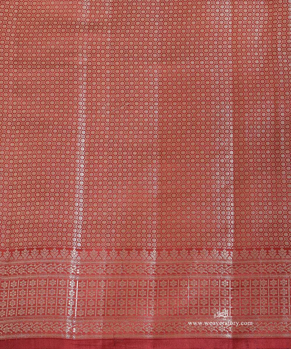 Rust_Handloom_Pure_Chiniya_Silk_Banarasi_Saree_With_Cutwork_Boota_And_Havey_Blouse_WeaverStory_05