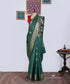 Green_Handloom_Pure_Chiniya_Silk_Banarasi_Saree_With_Gold_Zari_Flower_Border_WeaverStory_01