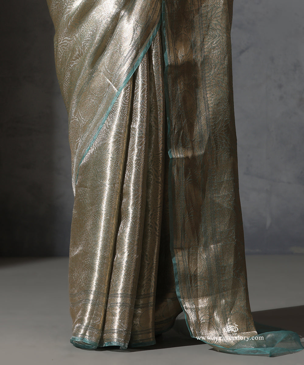 Sea_Green_Handloom_Pure_Tissue_Silk_Banarasi_Kimkhab_Saree_WeaverStory_04