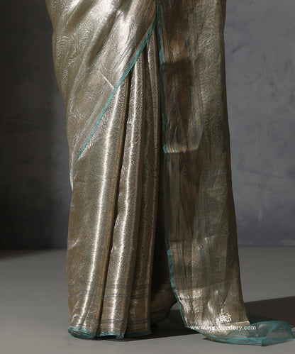 Sea_Green_Handloom_Pure_Tissue_Silk_Banarasi_Kimkhab_Saree_WeaverStory_04