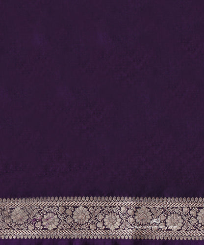 Purple Pure Katan Silk Banarasi Cutwork Jaal Saree With Pink Meena