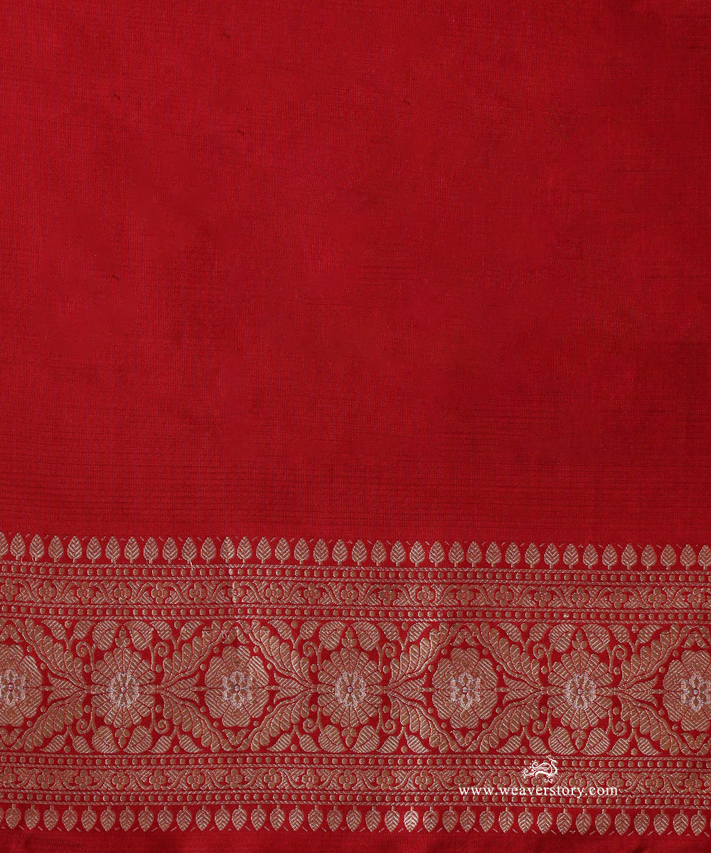 Maroon Pure Katan Silk Banarasi Ekrata Saree With Sona Rupa Mehraab Jaal