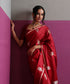 Saffron_Pure_Tussar_Silk_Banarasi_Kadhwa_Saree_With_Floral_Motifs_WeaverStory_01