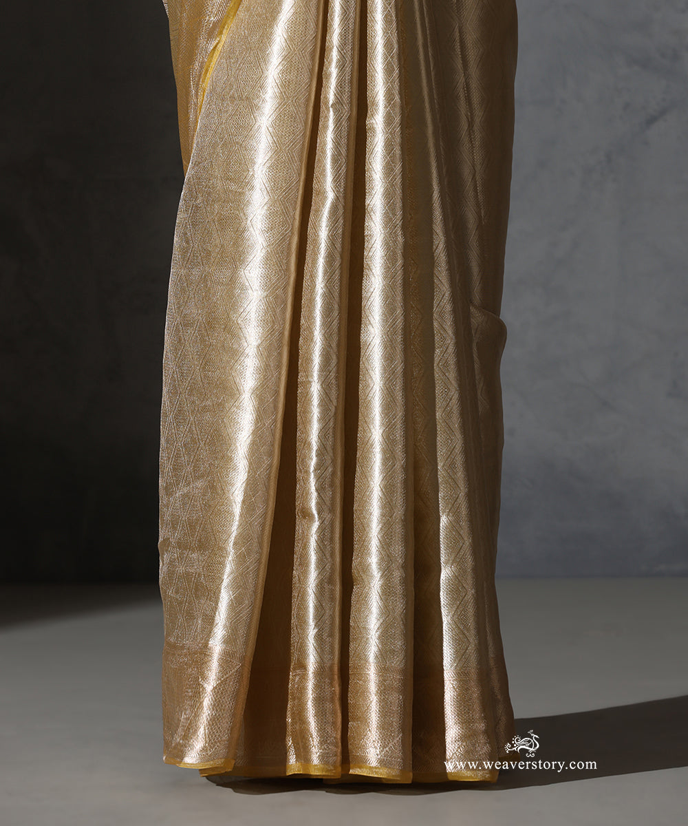 Yellow_Pure_Tissue_Kora_Silk_Banarasi_Anmol_Zari_Tanchoi_Saree_WeaverStory_04