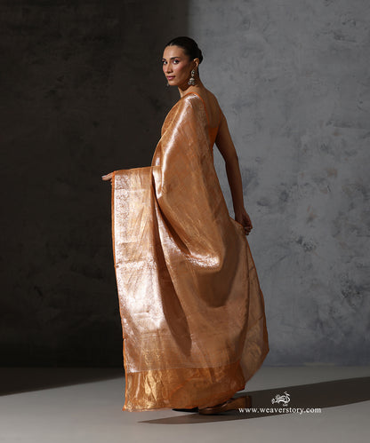 Orange_Pure_Tissue_Kora_Silk_Banarasi_Zari_Tanchoi_Saree_WeaverStory_03