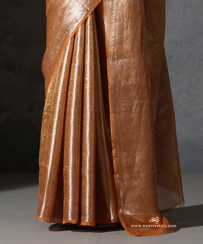 Orange_Pure_Tissue_Kora_Silk_Banarasi_Zari_Tanchoi_Saree_WeaverStory_04