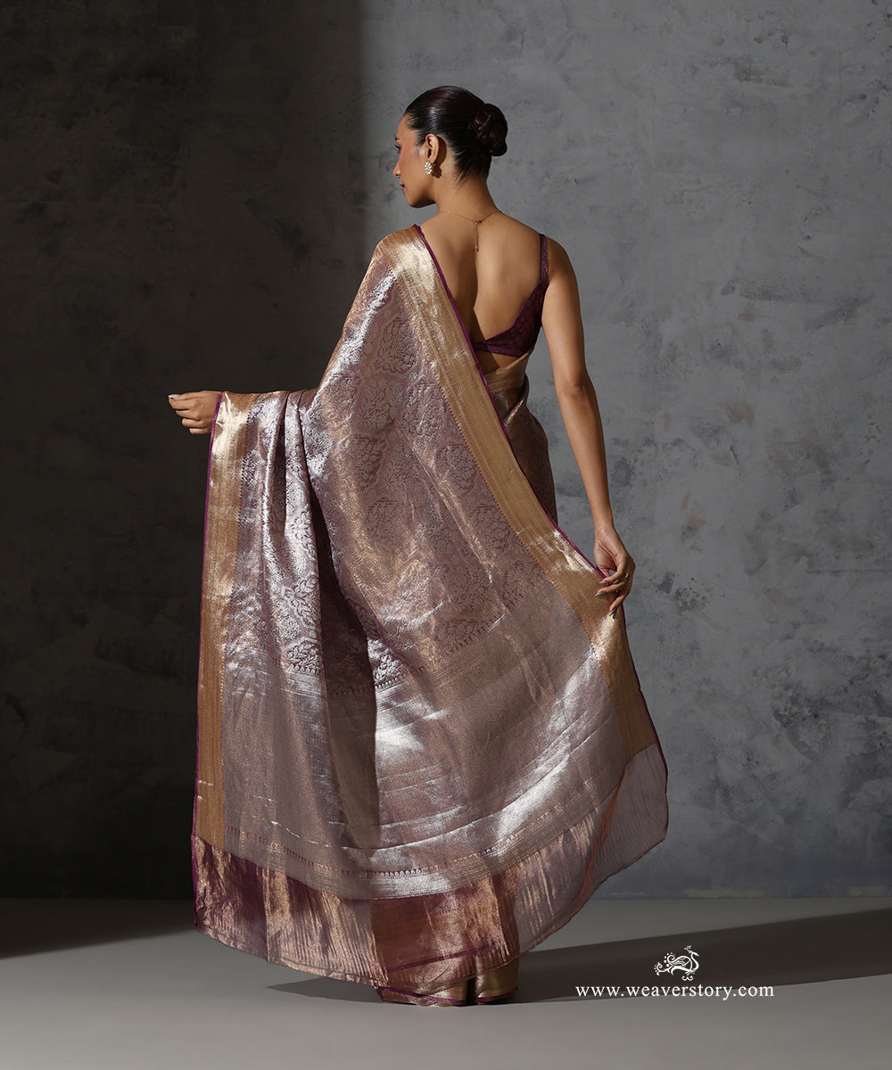 Purple_Pure_Tissue_Kora_Silk_Banarasi_Tanchoi_Saree_With_Gold_Zari_Border_WeaverStory_03
