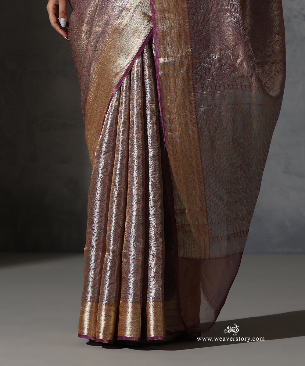 Purple_Pure_Tissue_Kora_Silk_Banarasi_Tanchoi_Saree_With_Gold_Zari_Border_WeaverStory_04