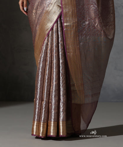 Purple_Pure_Tissue_Kora_Silk_Banarasi_Tanchoi_Saree_With_Gold_Zari_Border_WeaverStory_04