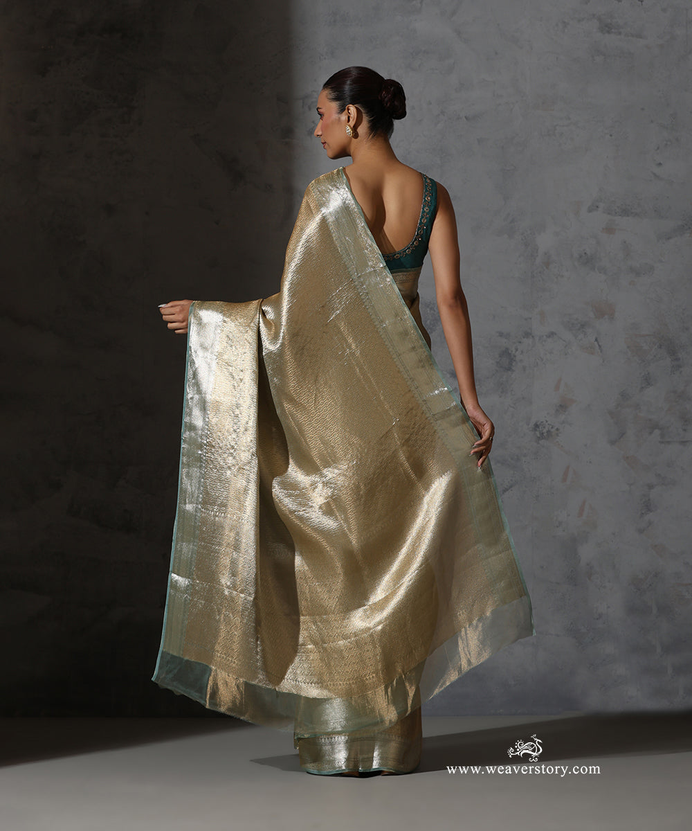 Mint_Green_Pure_Tissue_Kora_Silk_Banarasi_Tanchoi_Saree_With_Silver_Zari_Border_WeaverStory_03