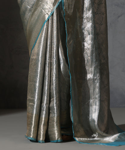 Ice_Blue_Pure_Tissue_Kora_Silk_Banarasi_Tanchoi_Saree_With_Gold_Zari_Border_WeaverStory_04