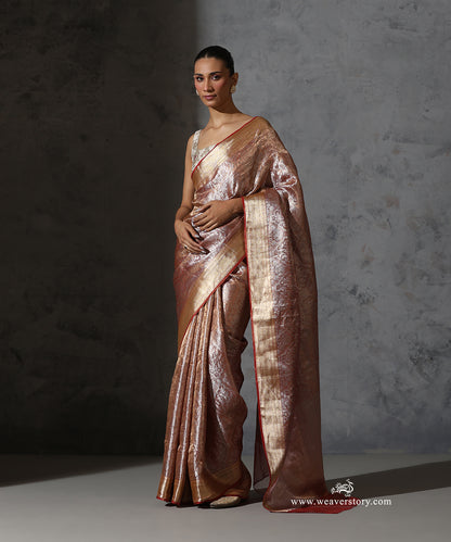 Rust_Pure_Tissue_Kora_Silk_Banarasi_Tanchoi_Saree_With_Gold_Zari_Border_WeaverStory_02