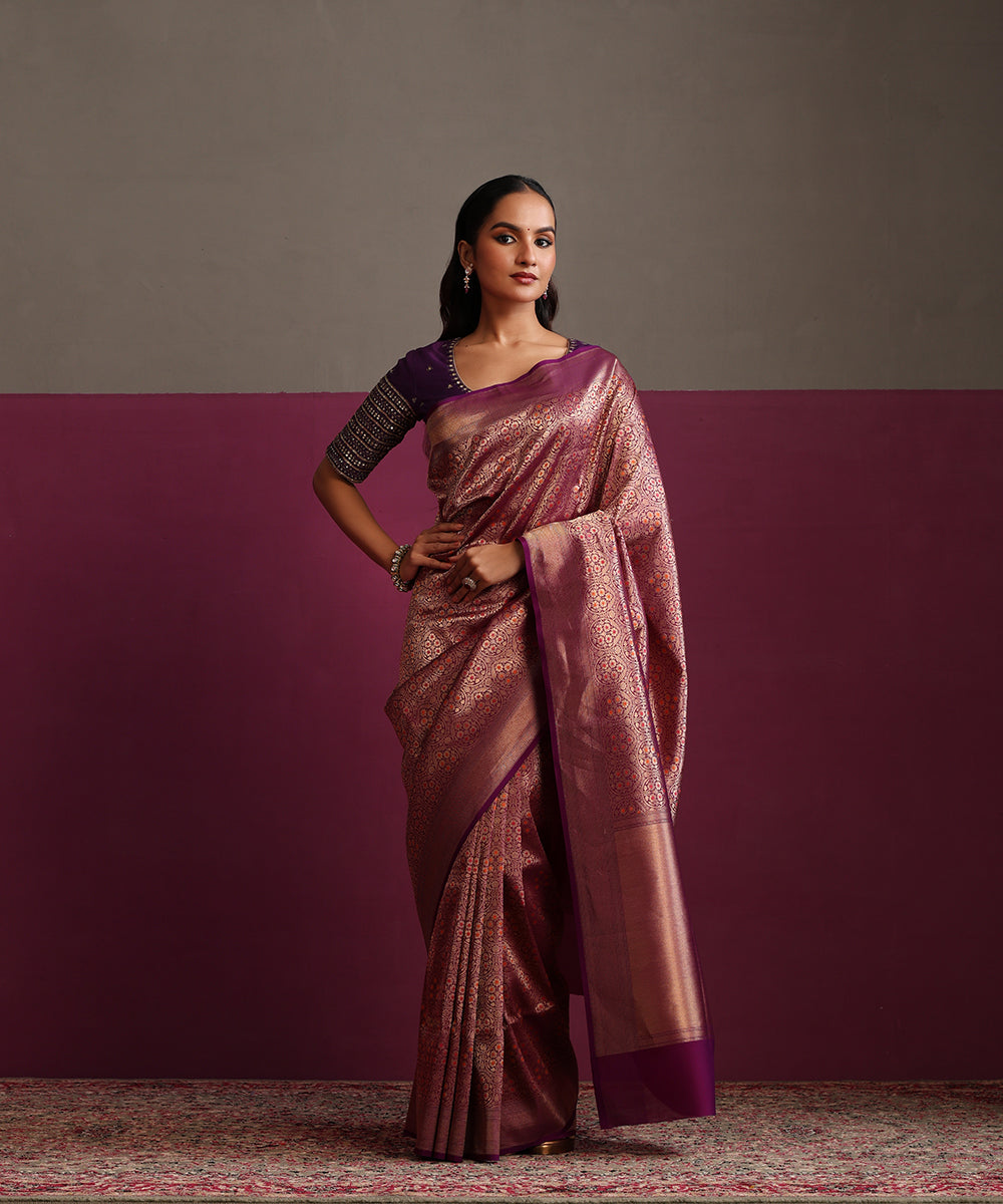 Purple_Pure_Katan_Silk_Banarasi_Kimkhab_Saree_With_Multi_Meenakari_WeaverStory_02