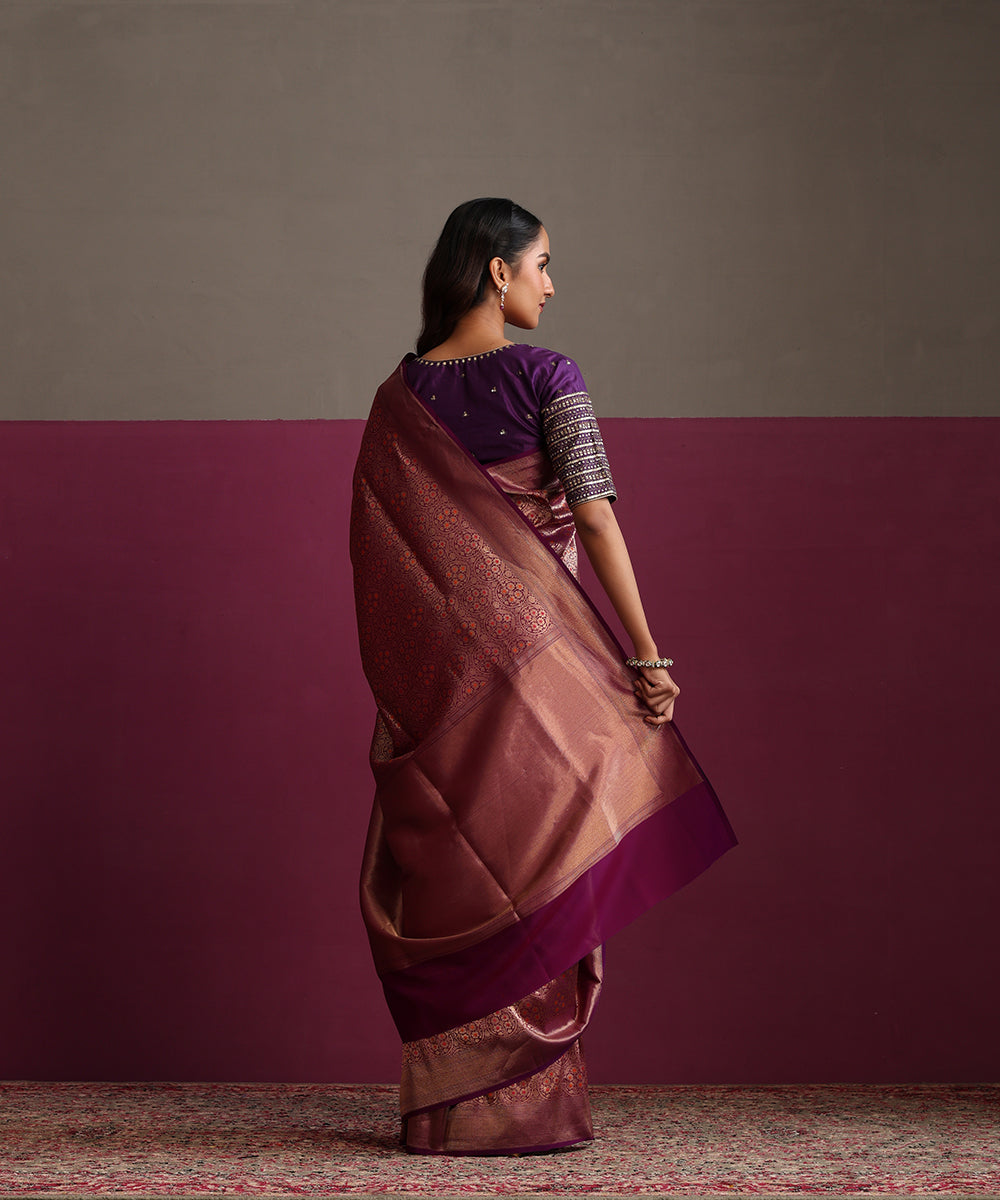 Purple_Pure_Katan_Silk_Banarasi_Kimkhab_Saree_With_Multi_Meenakari_WeaverStory_03