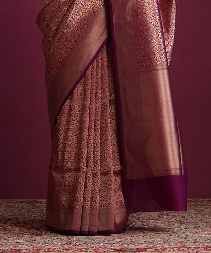 Purple_Pure_Katan_Silk_Banarasi_Kimkhab_Saree_With_Multi_Meenakari_WeaverStory_04