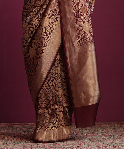 Deep_Maroon_Pure_Katan_Silk_Banarasi_Kimkhab_Saree_With_Meenakari_WeaverStory_04