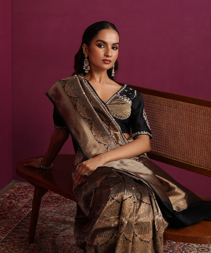 Black_Handloom_Pure_Katan_Silk_Banarasi_Kimkhab_Saree_With_Multi_Meenakari_WeaverStory_01