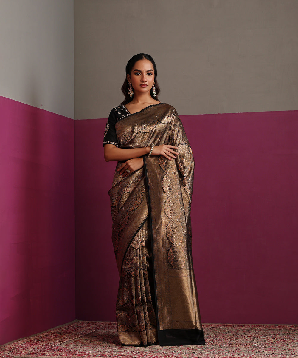 Black_Handloom_Pure_Katan_Silk_Banarasi_Kimkhab_Saree_With_Multi_Meenakari_WeaverStory_02