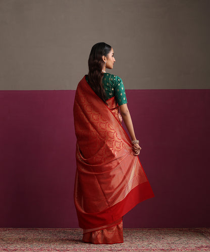 Red_Pure_Katan_Silk_Banarasi_Kimkhab_Saree_With_Multi_Meena_WeaverStory_03