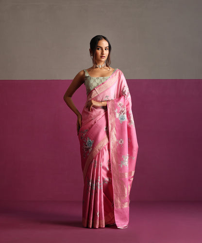 Baby_Pink_Pure_Katan_Mashru_Silk_Digital_Print_Banarasi_Saree_With_Gold_Zari_Border_WeaverStory_02