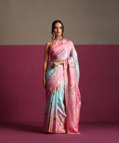 Baby_Pink_Pure_Mashru_Silk_Digital_Print_Banarasi_Saree_With_Gold_Zari_Border_WeaverStory_02