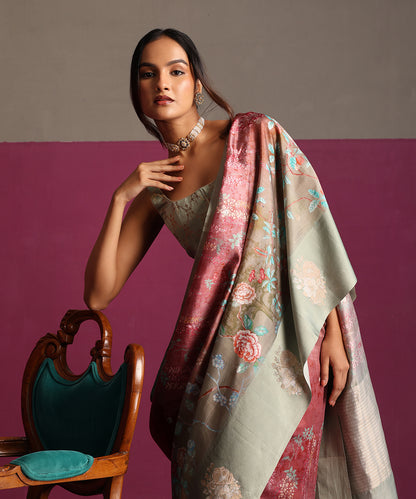 Burgundy_&amp;_Olive_Pure_Katan_Silk_Digital_Print_Banarasi_Saree_With_Zari_WeaverStory_01