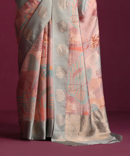 Multi_Colour_Pure_Katan_Silk_Digital_Print_Banarasi_Saree_With_Zari_Boota_WeaverStory_04