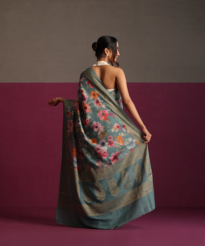 Dusty_Teal_Green_Pure_Tussar_Silk_Digital_Print_Banarasi_Saree_WeaverStory_03