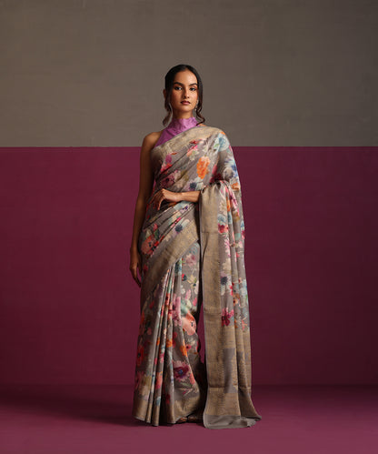 Grey_Pure_Tussar_Silk_Digital_Print_Banarasi_Saree_With_Gold_Zari_WeaverStory_02