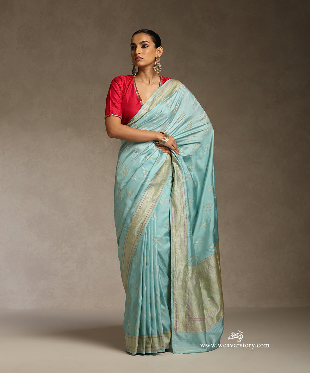 Sea_Green_Handloom_Pure_Katan_Silk_Kadhwa_Banarasi_Saree_WeaverStory_01