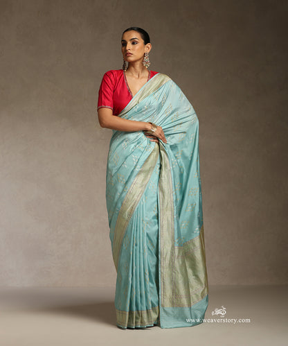 Sea_Green_Handloom_Pure_Katan_Silk_Kadhwa_Banarasi_Saree_WeaverStory_01