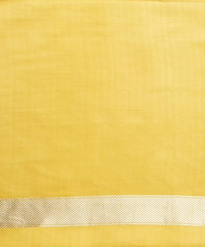 Yellow Handloom Pure Satin Banarasi Saree With Jamawar Border