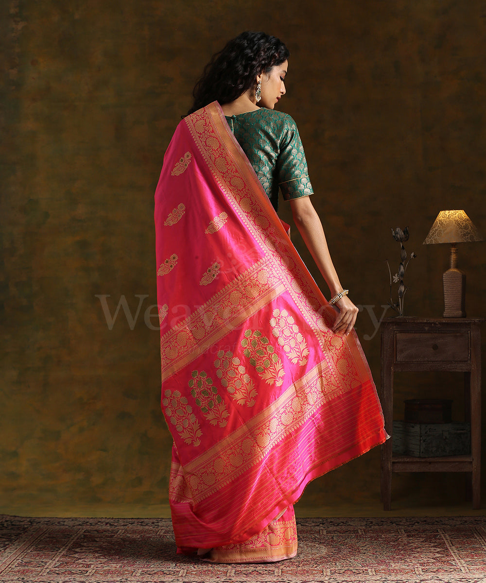 Handloom_Pink_Pure_Katan_Silk_Banarasi_Saree_with_Meenakari_Kadhwa_Boota_WeaverStory_03