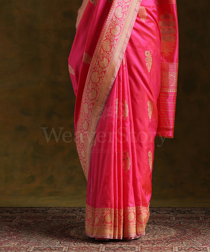 Handloom_Pink_Pure_Katan_Silk_Banarasi_Saree_with_Meenakari_Kadhwa_Boota_WeaverStory_04