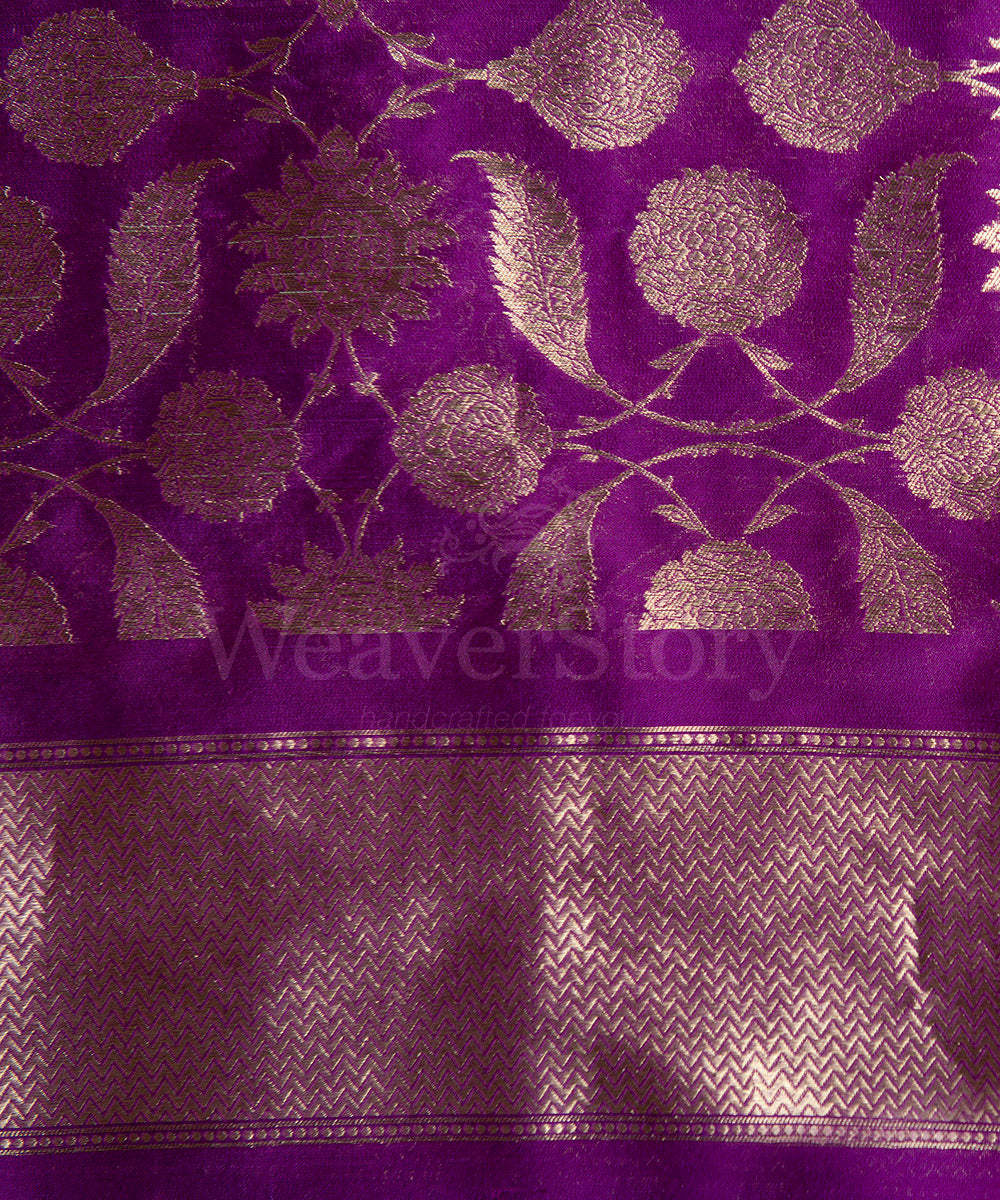 Yellow_Handloom_Tanchoi_Pure_Katan_Silk_Banarasi_Saree_With_Purple_Blouse_WeaverStory_05