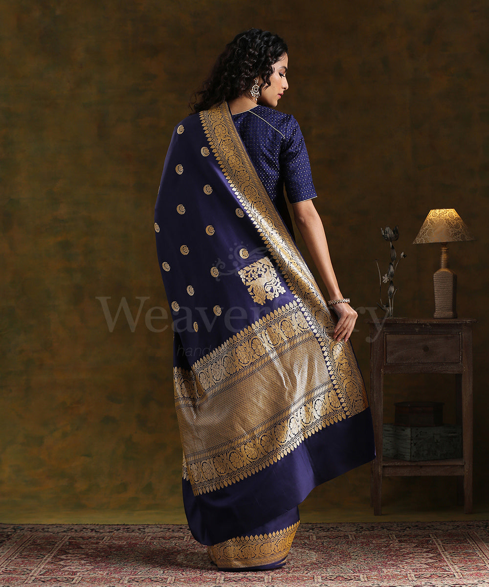 Blue_Handloom_Pure_Katan_Silk_Banarasi_Saree_with_Chaand_Boota_WeaverStory_03