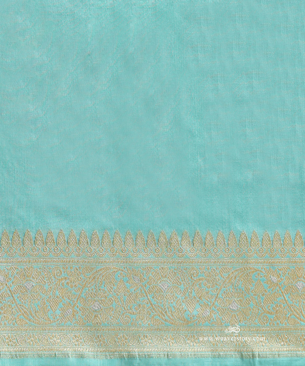 Handloom_Sky_Blue_Pure_Katan_Silk_Banarasi_Saree_With_Jaal_WeaverStory_05