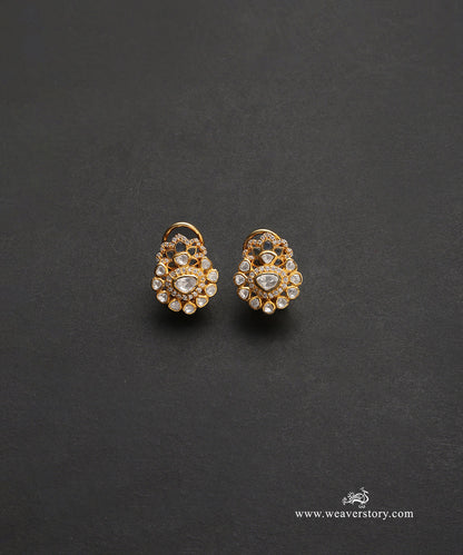 Oshina_Handcrafted_Pure_Silver_Moissanite_Polki_Studs_WeaverStory_02